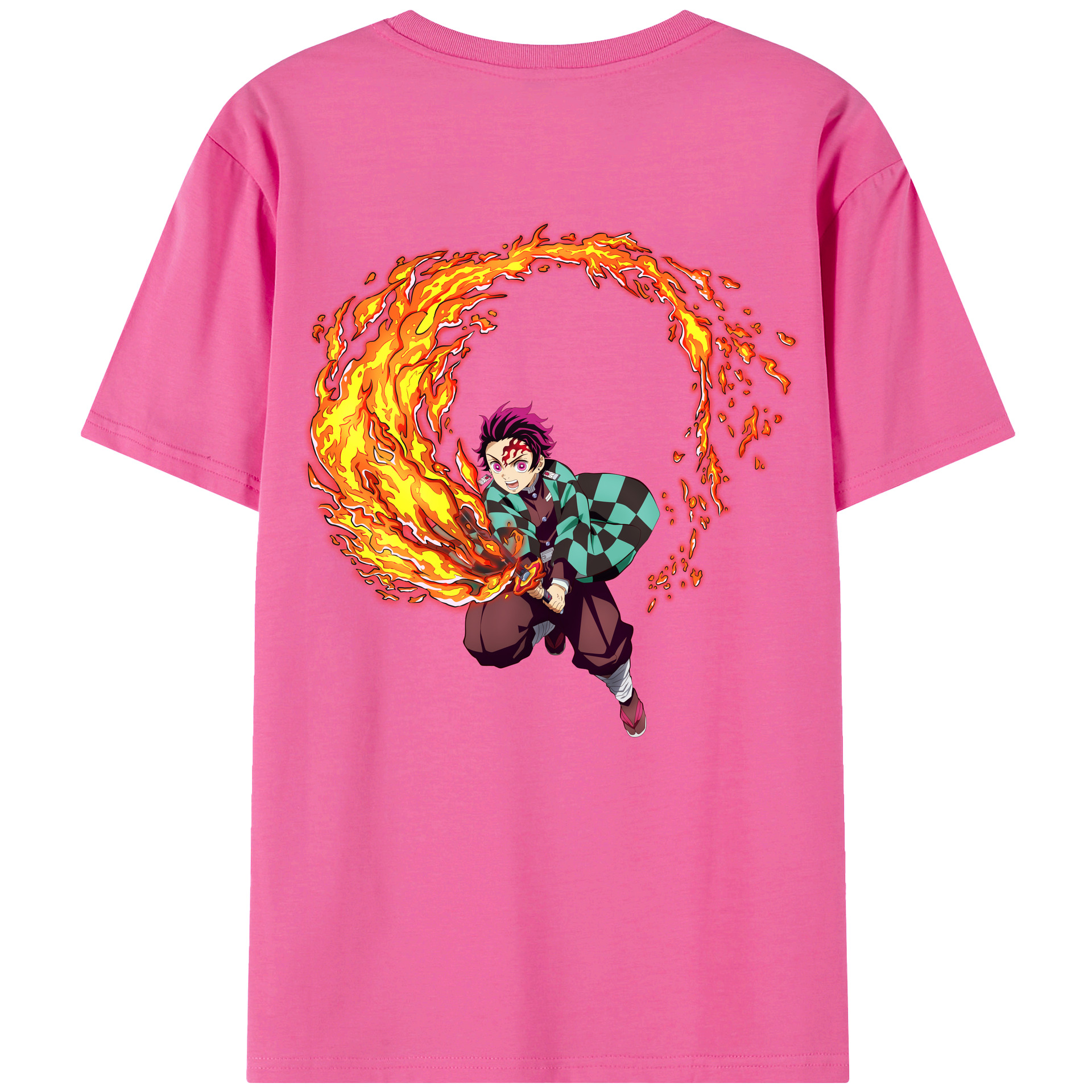 （画像用） 鬼滅の刃 竈門 炭治郎／かまど たんじろう Kamado Tanjirou レディース半袖Tシャツ(バックプリント)
